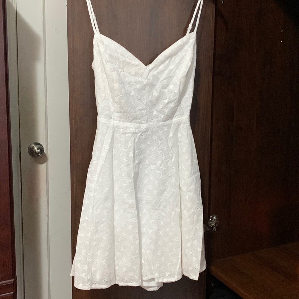 Windsor Fresh Perspective Eyelet Lace Skater Mini White Dress